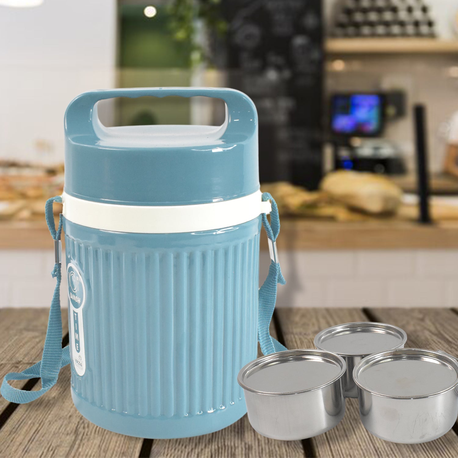Stackable Insulated Tiffin with Handle (1 Pc): Leakproof, Hot Food Container Stackable Insulated Tiffin with Handle (1 Pc): Leakproof, Hot Food Container